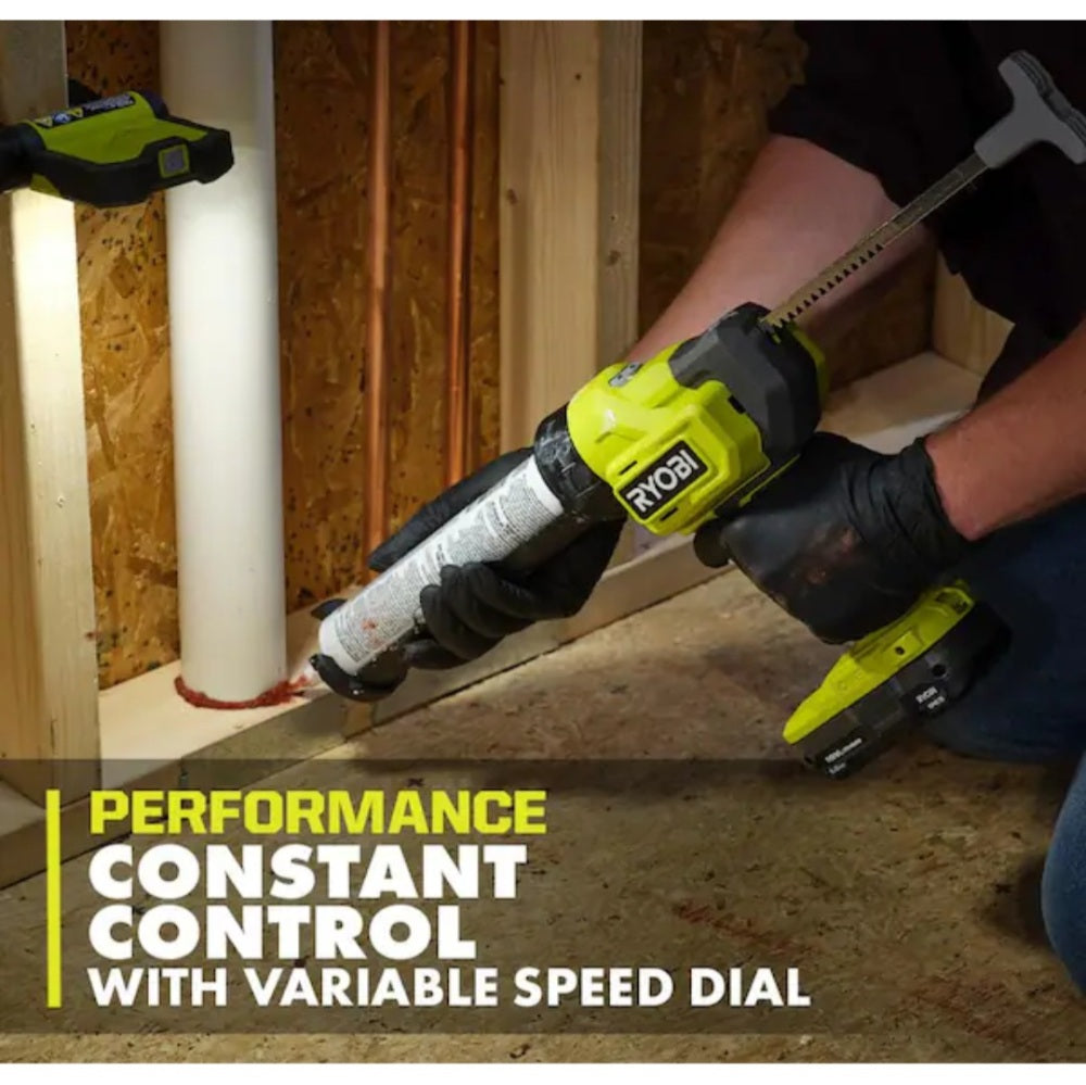 ONE + 18V Cordless 10 oz. Caulk & Adhesive Gun ONE + 18V Cordless 10 oz. Caulk & Adhesive Gun